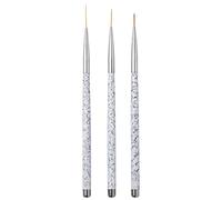 Beaupretty Nail Art Liner Brush Painting Nail Striping Nail Point Drill Pen for Lines,Thin Lines,Elongated Lines 3 pcs(Mixed Size) Makeup Brush Set