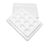 Beaupretty Nail Art Palette Practical and Elegant Design with Cover Imitation Ceramic 12-grid Manicure Color Plate White for DIY Nail Art Decor