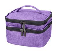 Beaupretty Nail Polish Case Storage Box Essential Oils Storage Pouch Compartments Double Travel Bag Oxford Cloth Carrying Case for Home Office Trip