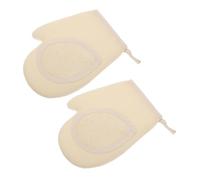 Beaupretty Natural Loofah Scrub Bathing Gloves 2pcs Double-sided Exfoliating Shower Towels for Home Bathing and Dead Skin Removal