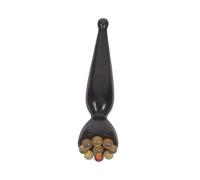 Beaupretty Natural Purple Ebony Wood Eye Cream Massager Stick Ergonomic Sheep Horn Shape Facial Acupressure Tool for Undereye Circles and Puffiness Portable Roller for Skincare Application