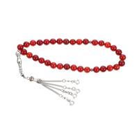 Beaupretty Natural Red Agate Muslim Prayer Beads Beads Worry Rosary for Islamic Worship and Blessing Smooth Soothing Touch Compact Design Suitable for Muslim Women and Prayer Use