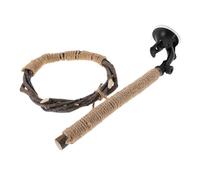 Beaupretty Natural Wood Bird Perch Stand Suction Cup U Shape Adjustable Parrot Stand Pole for Small to Large Birds Window Bathing and Resting