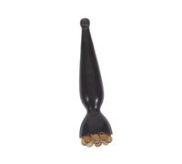 Beaupretty Natural Wood Eye Massager Pen with Sheep Horn Shape Precision Acupressure Facial Applicator for Dark Circles Puffiness Lotus Pod Guasha Massage Stick for Eye Cream Absorption and