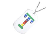 Beaupretty Necklace Pendant Choker Double Layer Rainbow Stainless Steel 60CM Chain Hollow Letter T Pendant for Gay Pride Gift Layered Jewellery