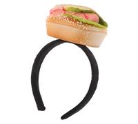 Beaupretty Novelty Hamburger Headband Funny Hot Dog Hair Hoop Lightweight Durable Cosplay Accessory for Halloween Birthday Parties Themed Events Unique Food Shaped Decoration
