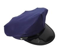 Beaupretty Octagonal Blue Police Hat for Adults Breathable Captain Chauffeur Cosplay Party Cap Train Conductor Costume Accessory for Stage Performance and Themed Events
