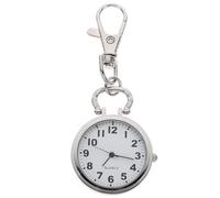 Beaupretty Old Pocket Watch Zinc Alloy Decorative Watch Silver Large Dial Key Buckle Easy Carry for the Elderly and Nurses