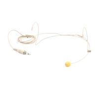 Beaupretty Omnidirectional Single Earhook Microphone Headset with 3.5mm Screw Lock Connector, Beige Wired Earbud with Built-in Condenser Mic for Presentations, Performances, and Customer Service