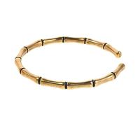 Beaupretty Open Cuff Bangle Handmade Bamboo Design Bracelet for Women Minimalist Jewelry Symbolizing Peace and Protection