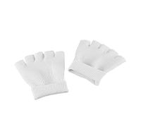 Beaupretty Open Toed Gel Moisturizing Socks for Women Ladies Breathable Cotton Toe Gel Spa Socks Stretchy Relief for Plantar and Achilles White
