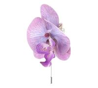 Beaupretty Orchid Brooch Pin for Men Elegant Satin Flower Boutonniere Unique Floral Lapel Pin for Wedding Suit Decoration Floral Accessory for Formal Events