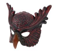 Beaupretty Owl Mask for Adults Red Halloween Cosplay Animal Costume Prop with Realistic Design for Masquerade Balls Mardi Gras Carnival and Party Dress-up