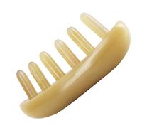 Beaupretty Ox Horn Wide Tooth Massage Hair Comb 6 Massage Pins, Anti-static Scalp Massager Brush for Hair Care and Detangling, Portable Hairbrush for Women and Men