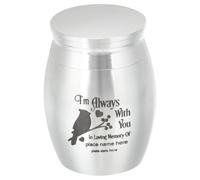 Beaupretty Parrot Bird Urn Mini Cremated Box Silver Keepsake Memorial Ashes Cinerary Casket for Pet Birds