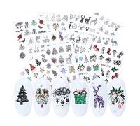 Beaupretty Pcs Christmas Nail Stickers Nail Water Transfer Sticker Abstract DIY Art s Christmas Art Decals Adhesive Decoration for Girls Women