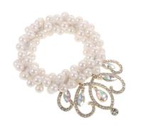 Beaupretty Pearl Crown Hair Scrunchies for Elastic Beaded Hair Tie with Simulated Pearls Comfortable and Stylish Ponytail Holder for Various Occasions