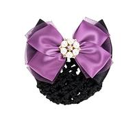 Beaupretty Pearl Hair Accessories Bun Cover Bow Hair Snood Net Women Elastic Hairnet for Updo