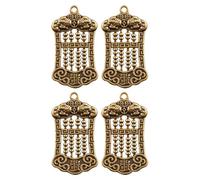 Beaupretty Pendants Fine Abacus Brass Antique 4pcs Keychain with Old Key and Treatment Craftsmanship Fade-resistant Finish Unique and Chic for DIY Production Or Bag Embellishments