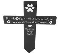 Beaupretty Pet Memorial Stake Grave Decoration Acrylic Black Memorial Stake for Courtyard Remembering Pets and Dogs