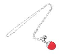 Beaupretty Pingpong Racket Pendant Necklace Lightweight Table Tennis Charm Jewelry for Daily Wear Sports Fans Social Events Accessory