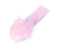 Beaupretty Pink Headband with Fuzzy Ball Decor Elastic Hair Band for Newborns Boy Girl Xmas Party Supply and Photo Props for Shower Birthday Family Photos