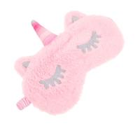 Beaupretty Pink Plush Unicorn Eye Mask for Sleeping Travel Work Naps Lightweight Comfortable Night Eyeshade with Elastic Strap Breathable Soft Eye Cover for Women