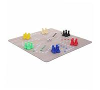 Beaupretty Player Flying Chess Board Game Interactive Rubber Mat Tabletop Game for Family Portable Ludo Travel Board Easy Clean Chess for Social Gatherings and Parent Play