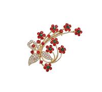 Beaupretty Plum Blossom Brooch Red Diamond Shape Breast Pin for Lady Flower Brooch Clothes Accessories
