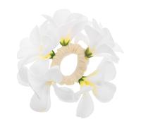 Beaupretty Plumeria Hair Ties Floral Ponytail Holders for Wedding Guest Hawaiian Flower Hair Bands