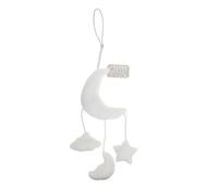Beaupretty Plush Cloud and Moon Hanging with Built In Wind Chime for Stroller and Crib Soft White Plush for Newborns for Boys