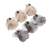 Beaupretty Plush Koala Hairpins 6pcs Set Adorable Cartoon Hair Barrettes for Girls Cute Plush Clips for Special Events Grey and Khaki Colors