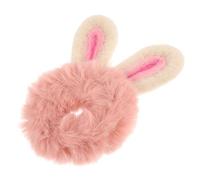 Beaupretty Plush Pink Rabbit Ear Hair Ties Soft Cartoon Ponytail Holders Lightweight Hair Accessories for Women Christmas Party Daily Wear