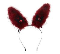 Beaupretty Plush Rabbit Ears Headband with Demon Eye Halloween Accessory Lightweight Comfortable Ear Hairband for Cosplay Gothic and Playful Dress Up Versatile Costume Prop for