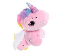 Beaupretty Plush Unicorn Pendant with Pull Tail Wagging Feature Colorful Rainbow Mane Keychain Decor for Bags and Keys Cute Animal Doll for Boys Soft Touch Portable Hanging Plush