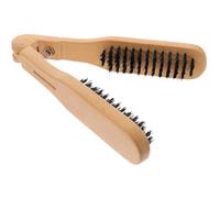 Beaupretty Plywood Comb for Straightening Hair Manual Hair Straighter with Pig Bristle for Easy Styling No Power Required for Quick Morning Routines Khaki
