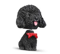 Beaupretty Poodle Ornaments Shaking Head Puppy Model Resin Bobblehead Car Dashboard Decor, Creative Black Figurine for Bookshelf or Study Room, Not Easy to Fade
