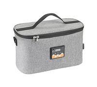 Beaupretty Portable Baby Bottle Warmer Bag with 8l Capacity and Oxford Cloth Material, Electric Heating Tote with Liquid Crystal Thermostat and 12v Car Charger for Outdoors and Stroller