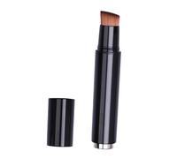 Beaupretty Portable Black Foundation Brush with Plastic Handle and Lid Multifunctional Makeup Tool for Liquid and Powder Cosmetics Soft Dense Rayon Bristles for Smooth Application Lightweight