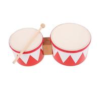 Beaupretty Portable Bongos Drum Integrated Percussion with Drumsticks Simple Structure and Cute Printing Handheld and Floor Play for Musical Development and Beginner Fun