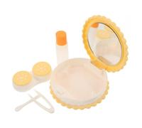 Beaupretty Portable Contact Lens Case with Tweezers, Cookie-Shaped Round Plastic Storage Organizer for Travel and Daily Commutes, Easy Carry Mini Contact Lens Container for Men and Women