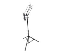 Beaupretty Portable Folding Music Score Stand for Home Use, Multi-functional Iron and Oxford Cloth Sheet Music Holder with Vertical Reading Book Shelf Design
