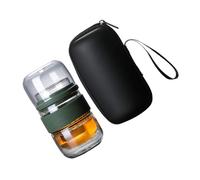 Beaupretty Portable Glass Travel Tea Set High Borosilicate Lightweight 2pcs with Carrying Hard Shell Case for Green and Scented Tea Home and Outdoor Use