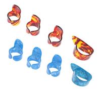 Beaupretty Portable Guitar Thumb Finger Picks Set Right Hand Plastic Finger Picks for Acoustic Guitar Includes Light Blue and Tortoiseshell Thumb for Fingerstyle Playing