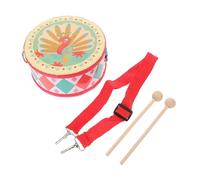 Beaupretty Portable Hand Drum with Strap Double Sided Percussion Instrument for Clear Pure Sound Musical for Kindergarten Engaging Peacock Design Childrens Musical Instrument