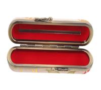 Beaupretty Portable Lipstick Case Mirror and Metal Clip, Creative Vintage Embroidered Cosmetic Holder for Women and Teens, Small Lip Balm Container Purse Essentials