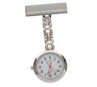 Beaupretty Portable Nurse Pocket Watch Clip on Brooch with Large Dial | Stainless Steel and Alloy Build, Glass Face, Silver Finish, Ergonomic Hanging Style for Staff