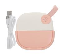 Beaupretty Portable Pink Pocket Mirror for Makeup with LED Lights and USB Rechargeable 800mah Battery Compact Handbag Mirror for Travel and On-the-go Touch-ups