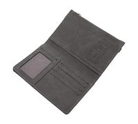 Beaupretty Portable PU Passport Holder with RFID Protection Multi Card Slots for Id Credit Gate Pass Stylish and Durable Document Organizer Deep Grey