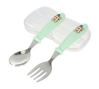 Beaupretty Portable Stainless Steel Tableware Set with Spoon Fork and Transparent Storage Box Lightweight Safe Cutlery for Smooth Surface Durable Design for Boys
